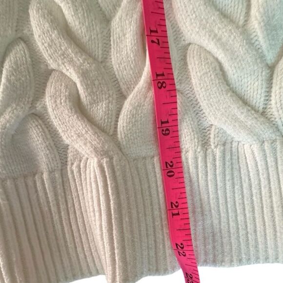 Philosophy Womens Cable Knit Fisherman Sweater Pullover Oarsman Preppy Ivory SP - Picture 6 of 8